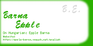 barna epple business card